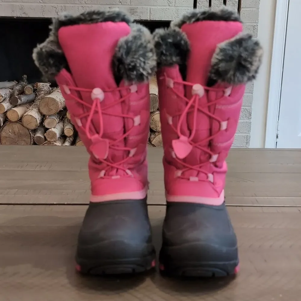 Kamik Snowgypsy 3 Pink and Black Fur Lined Winter Boots Sz 6